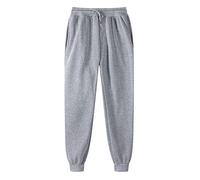 LinRim Pantalones de chándal para hombre, pantalones deportivos ajustados, gris, L
