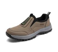 LinRim Zapatillas deportivas para hombre, gimnasio, sin cordones, transpirables, ligeras, antideslizantes, para exterior, informales, para el tiempo libre, caqui, 39 EU