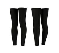 Lin's Liliana 2 medias de compresión largas, medias de apoyo para mujer y hombre, medias cálidas, para deporte, fútbol, correr, baloncesto, Negro , XL