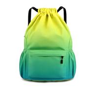 Lins Liliana - Bolsa de viaje para exteriores, 48 x 34 x 15 cm, bolsillo con correa, 25 L, con cordón, bolsa de deporte, bolsa impermeable, Degradado Amarillo Verde, Deporte