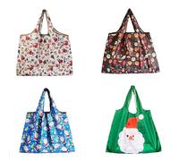 Lin's Liliana Bolsa grande plegable 50 x 66 cm, bolsa de la compra reutilizable, bolso ligero de secado rápido, resistente a la rotura para compras, viajes y excursiones, Navidad., 40 x 50 cm