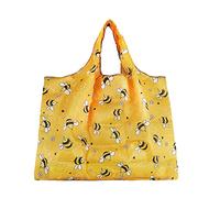 Lin's Liliana Bolsa grande plegable 50 x 66 cm, bolsa de la compra reutilizable, bolso ligero de secado rápido, resistente a la rotura para compras, viajes y excursiones, abeja, 40 x 50 cm