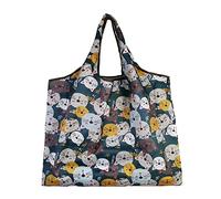 Lin's Liliana Bolsa grande plegable 50 x 66 cm, bolsa de la compra reutilizable, bolso ligero de secado rápido, resistente a la rotura para compras, viajes y excursiones, gato, 40 x 50 cm