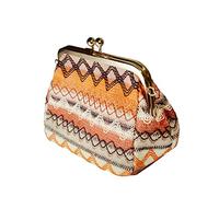 Lin's Liliana Bolso bandolera de paja para mujer, elegante, bolso de noche, respetuoso con el medio ambiente, bolso de playa vintage, tejido a mano, naranja