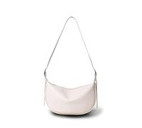 Lin's Liliana Bolso bandolera para mujer, piel sintética, media luna, impermeable, con correa ajustable, Blanco