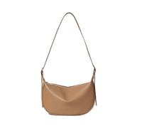 Lin's Liliana Bolso bandolera para mujer, piel sintética, media luna, impermeable, con correa ajustable, Bronceado.