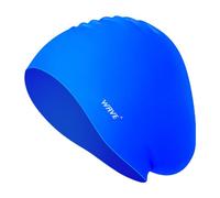 Lin's Liliana Gorro de natación de moda para hombre y mujer, de silicona impermeable, unisex, diseño cómodo (azul)
