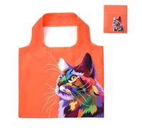 Lin's Liliana Gran bolsa de la compra plegable 50 x 40 cm, bolso con estampado de animales, reutilizable, resistente a la rotura, bolsa de la compra práctica y ligera para compras, viajes,