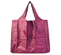 Lin's Liliana Gran bolsa plegable 43 x 66 cm, bolsa de la compra reutilizable bolso ligero de secado rápido resistente al desgarro para compras, viajes, borgoña, 43x66cm