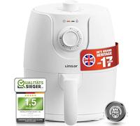 Linsar Freidora de aire caliente de 1,8 L, temporizador, temperatura seleccionable, mantener caliente, sin aceite, ahorro de energía y más rápido que los hornos convencionales, 1200 W (blanco)