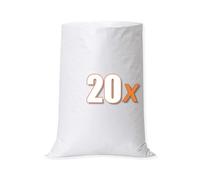 LINSOCLE 20 Piezas Sacos Escombros, Saco Rafia, Saco Obra Grande 50x90cm, Bolsas Tejidas De Color Blanco para obras y Transporte de Materiales o para Faenas de Agricultura
