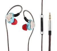 Linsoul 7Hz Salnotes Zero HiFi 10mm Dynamic Driver in-Ear Ear EEM con diafragma de Metal Compuesto de Acero Inoxidable Faceplate Desmontable 2Pin OFC Cable (Azul, con micrófono, 3,5 mm)
