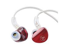 LINSOUL 7HZ SONUS 1DD+1BA Dual Driver In Ear Monitor, HiFi Auriculares IEM con cable OCC plateado, aluminio Back Cavity, para audiófilos y videojuegos (rojo, 3,5'