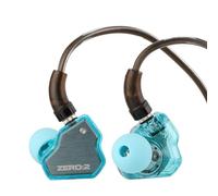 Linsoul 7Hz x Crinacle Zero:2, In Ear Monitor, IEM con Controlador Dinámico Actualizado de 10mm, Auriculares con Cable, Audífonos para Videojuegos, con Cable OFC para Músicos(Sin Mic, Azul)