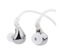Linsoul BLON BL03 II In Ear Monitor, IEM con Controlador Dinámico de Doble Cámara de 10 mm, Auriculares HiFi con Cable Desmontable de 2 Pines para Músico Audiófilo (Type-C con Micrófono, Plateado)