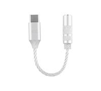 Linsoul Kiwi Ears AD1 Adaptador DAC para Auriculares de Type-C 3,5mm Hembra,Dongle USB C a Aux con Chip KT02H20,Alta Resolución 32bits/384kHz,Estándar CTIA para Phones/Laptop iOS/Windows (Plata)