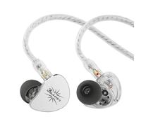 Linsoul Kiwi Ears Belle In Ear Monitor con Controlador Dinámico DLC de 10mm, Auriculares con Cable Plateado de Doble Capa, IEM Profesional para Escenario/Gaming/Producción Musical (con Mic, Plata)