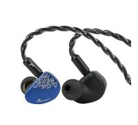 Linsoul Kiwi Ears Cadenza II In Ear Monitor con Driver de Titanio de 10mm | Auriculares IEM con Cable con KARS 2.0,Equilibrio Tonal Preciso,Placa Frontal de Aluminio CNC (3,5 mm Senza Mic, Azul)