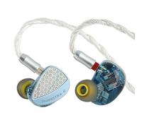 Linsoul Kiwi Ears Orchestra II 10BA In Ear Monitor Profesional Auriculares | IEM con Cable HiFi con Equilibrio Tonal Superlativo,Carcasa Artesanal para Todos los Individuos y Géneros Musicales (Azul)