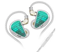 Linsoul KZ AS16 Pro - Auriculares con 16BA Controladores de Armadura Equilibrada, HiFi, Bajos Intraaurales, Monitor de Audífonos con Cable Desmontable de 0.75mm y 2 pines (Cian, con Micrófono)