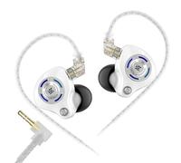 Linsoul KZ Gale In Ear Monitor,Auricular con Controlador Dinámico Superlineal,IEM para Gaming con Graves Ultra Sensibles y Cable de 2pin Empotrado Desmontable para Audiófilo(Blanco,Sin Mic)
