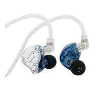 Linsoul KZ ZS10 Pro,In Ear Monitor con 4BA+1DD 5 Controladores,Auriculares con Cable HiFi, Audífono para Gaming con Máscara De Acero Inoxidable,Cable Desmontable para Músico(Sin Mic,Azul)