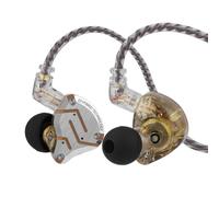 Linsoul KZ ZS10 Pro,In Ear Monitor con 4BA+1DD 5 Controladores,Auriculares con Cable HiFi, Audífono para Gaming con Máscara De Acero Inoxidable,Cable Desmontable para Músico(con Mic,Amarillo Brillo)