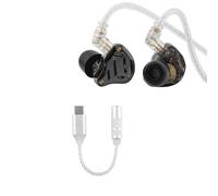Linsoul KZ ZS10 Pro,In Ear Monitor con 4B 1DD 5 Controladores,Auriculares con Cable HiFi + Kiwi Ears AD1 Adaptador DAC para Auriculares de Type-C 3,5mm Hembra