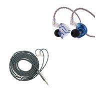 Linsoul KZ ZS10 Pro,In Ear Monitor con 4B 1DD 5 Controladores,Auriculares con Cable HiFi + Tripowin Zonie 16 Core Silver Plated Cable SPC Earphone Cable