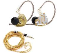 Linsoul KZ ZS10 Pro,In Ear Monitor con 4B 1DD 5 Controladores,Auriculares con Cable HiFi + Tripowin Zonie 16 Core Silver Plated Cable SPC Earphone Cable