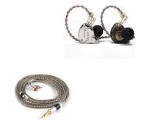 Linsoul KZ ZS10 Pro,In Ear Monitor con 4B 1DD 5 Controladores,Auriculares con Cable HiFi Tripowin Zonie 16 Core Silver Plated Cable SPC Earphone Cable