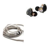 Linsoul KZ ZS10 Pro,In Ear Monitor con 4B 1DD 5 Controladores,Auriculares con Cable HiFi+Tripowin Zonie 16 Core Silver Plated Cable SPC Earphone Cable