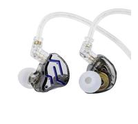 Linsoul KZ ZSN Pro 2 in-Ear Monitor, Auriculares HiFi IEM con Controlador Híbrido 1B 1DD, Auriculares con Cable, Cable Desmontable Plateado de 2 Pines para Audiófilos(Sin micrófono, Negro)