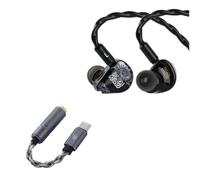 Linsoul Punch Audio Patada - Diafragma de cerámica de 10 mm + MEMS Hybrid + Kiwi Ears AD1 Pro Cable Adaptador USB C DAC, Chip DAC Personalizado