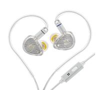 Linsoul TANGZU Wan'er S.G II Monitor In Ear,HiFi Auriculares,Driver Dinámico de 10mm Diafragma Pet Gaming IEM Audifonos con 2Pin Cable OFC Desmontable para Audiófilo Músico(Blanco,3.5mm con Mic)