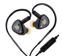 Linsoul TANGZU Wan'er S.G II Monitor In Ear,HiFi Auriculares,Driver Dinámico de 10mm Diafragma Pet Gaming IEM Audifonos con 2Pin Cable OFC Desmontable para Audiófilo Músico(Negro,3.5mm con Mic)