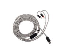 Linsoul Tripowin Zonie - Cable de actualización de monitor intraural HiFi, con micrófono Omni, cable de auriculares SPC chapado en plata de 16 núcleos, opciones tipo C/3.5 mm, cable SPC de 1.25 m sin