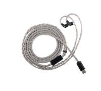 Linsoul Tripowin Zonie HiFi In-Ear Monitor Cable Actualizado,con Micrófono Omni,Cable IEM SPC Plateado de 16 Núcleos,Type-C/3.5mm,Cable sin Enredos SPC de 1.25m para Audiofilo (Type-C, 2Pin Empotrado)