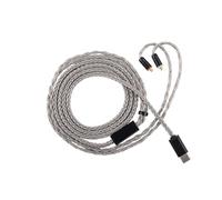 Linsoul Tripowin Zonie HiFi In-Ear Monitor Cable Actualizado,con Micrófono Omni,Cable IEM SPC Plateado de 16 Núcleos,Type-C/3.5mm,Cable sin Enredos SPC de 1.25m para Audiofilo (Type-C, MMCX)