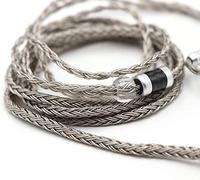 Linsoul Tripowin Zonie IEM Cable,Cable Plateado 16 Núcleos para Auriculares,1.25m SPC in Ear Monitor Cable para 7hz Zero:2 Orchestra Lite Cadenza Hype4 Supermix4(Recessed 2pin, 4.4mm)(Gris)
