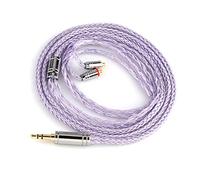 Linsoul Tripowin Zonie IEM Cable, Cable Plateado de 16 Núcleos para Auriculares, 1.25m SPC in Ear Monitor Cable para 7hz Zero:2 Orchestra Lite Cadenza Hype4 Supermix4(MMCX, 3.5mm)(Lavanda)