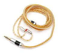 Linsoul Tripowin Zonie IEM Cable, Cable Plateado de 16 Núcleos para Auriculares, 1.25m SPC in Ear Monitor Cable para 7hz Zero:2 Orchestra Lite Cadenza Hype4 Supermix4(2pin 0.78mm, 3.5mm)(Dorado)