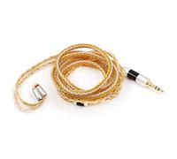 Linsoul Tripowin Zonie IEM Cable, Cable Plateado de 16 Núcleos para Auriculares, 1.25m SPC in Ear Monitor Cable para 7hz Zero:2 Orchestra Lite Cadenza Hype4 Supermix4(MMCX, 2.5mm)(Dorado)