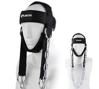LINSTER Arnés De Cabeza, Cuello Straps con Constructor de Cuello Neopreno Acolchado de 5 mm y Cadena de Acero Ajustable, Head & Neck Trainer Dip Cinturón Para Gimnasio, Musculacion, Ejercicio