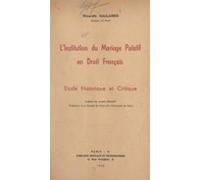 Linstitution Du Mariage Putatif En Droit Français (ebook)