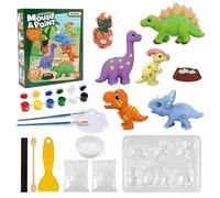 LinStyle Kit Pintura Dinosaurios Juguetes Manualidades Niños Juguetes para Pintar Juego de Arte de Escayola Regalos de Creativo para Cumpleaños Navidad Niños Niñas 3 4 5 6 7 8 9 10 12 Años