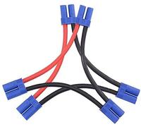LinsyRC 2 conectores de batería serie EC5 de 1 hembra a 2 machos con cable de 10 cm y 12 AWG para Losi/E-Flite
