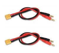 LINSYRC 2pcs Adaptador de Conectores Macho XT60 a Conector Banana 4MM Cable Carga Batería RC 30CM 14AWG para helicóptero RC Quadcopter Lipo Battery DJI Phantom
