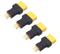 LINSYRC 4-Pack Adaptador de Conector XT90 a Conector Deans-t para RC Coche Avión Lipo Batería ESC (Sin Cable) (XT90 Hembra a Dean-t Macho)
