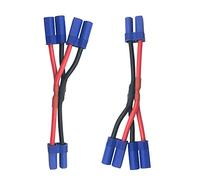LINSYRC Cable conector de batería paralelo EC5 de 1 hembra a 2 machos con cable de silicona de 10 cm y 12 AWG para DJI Phantom Quadcopters Multirotors RC LiPo Battery